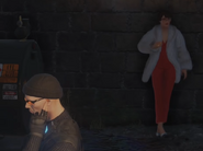 Miranda smoking near a leaking gasoline tank that can be used for an easy accident kill.