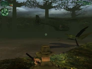 The helicopter that patrols the river.