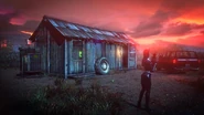 The most of her time Louisa stay near the wooden house in the middle of cornfield.