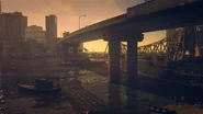 Mumbai river & cityscape.