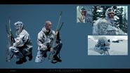 Ditto, concept art of 47's alternate white tundra disguise. Including a scrapped sniper rifle weapon.