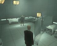 One of the many surgery rooms found throughout the asylum as seen in Hitman: Contracts.