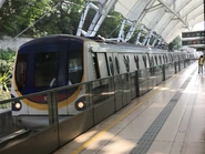 迪士尼綫列車在欣澳站準備開出