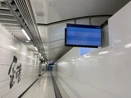 未被印有書法字的藍色牆紙覆蓋的原來印有書法字之原有白色焗漆板