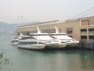 Park Island Ferry Pier with three ferry
