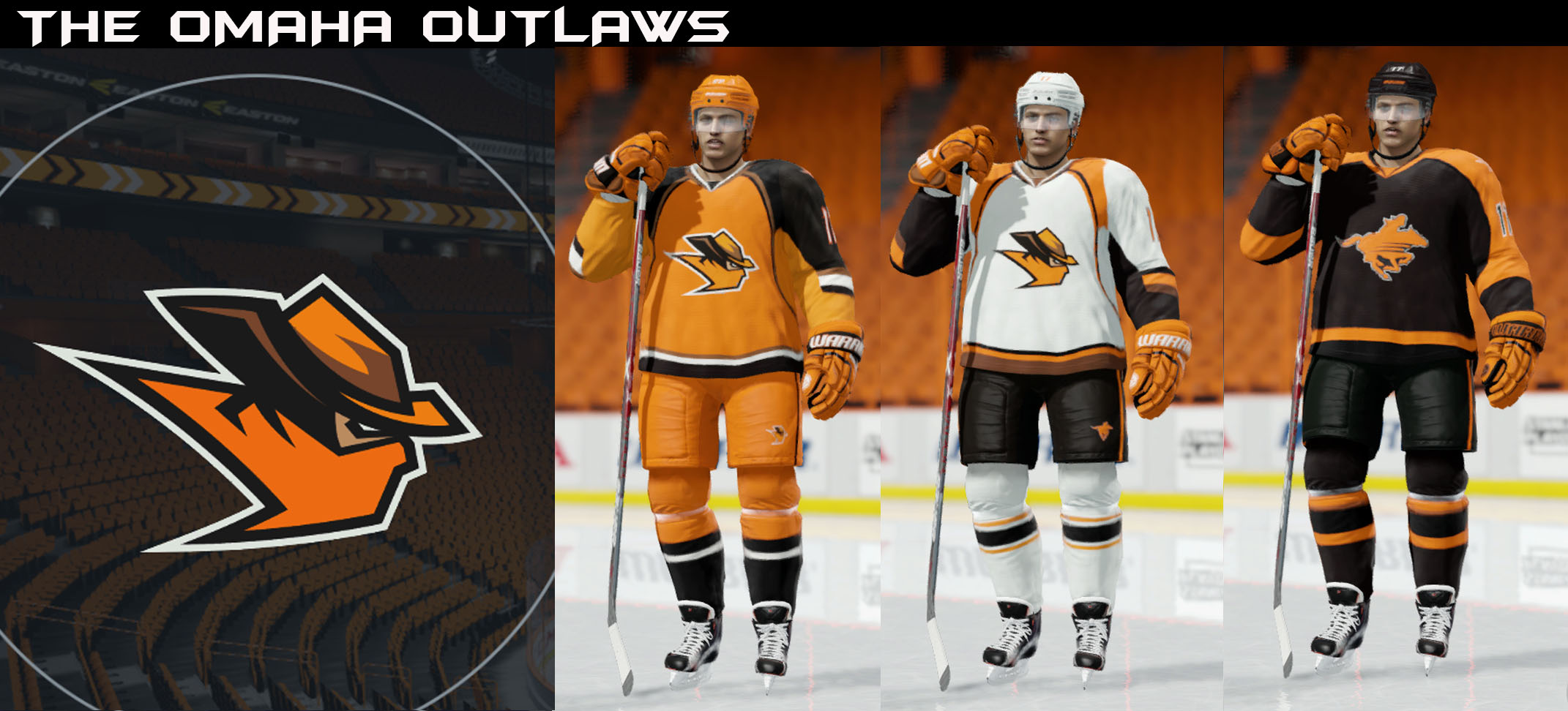 Outlaws Orange Hockey Jersey