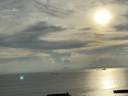 從大澳虎山望向港珠澳大橋