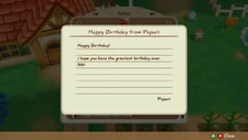 Birthday Letter from Popuri.