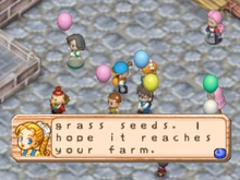 Ann has kindly filled her balloon with Grass Seeds