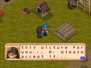 Maria delivering her drawing.