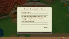 New Years letter from Karen.
