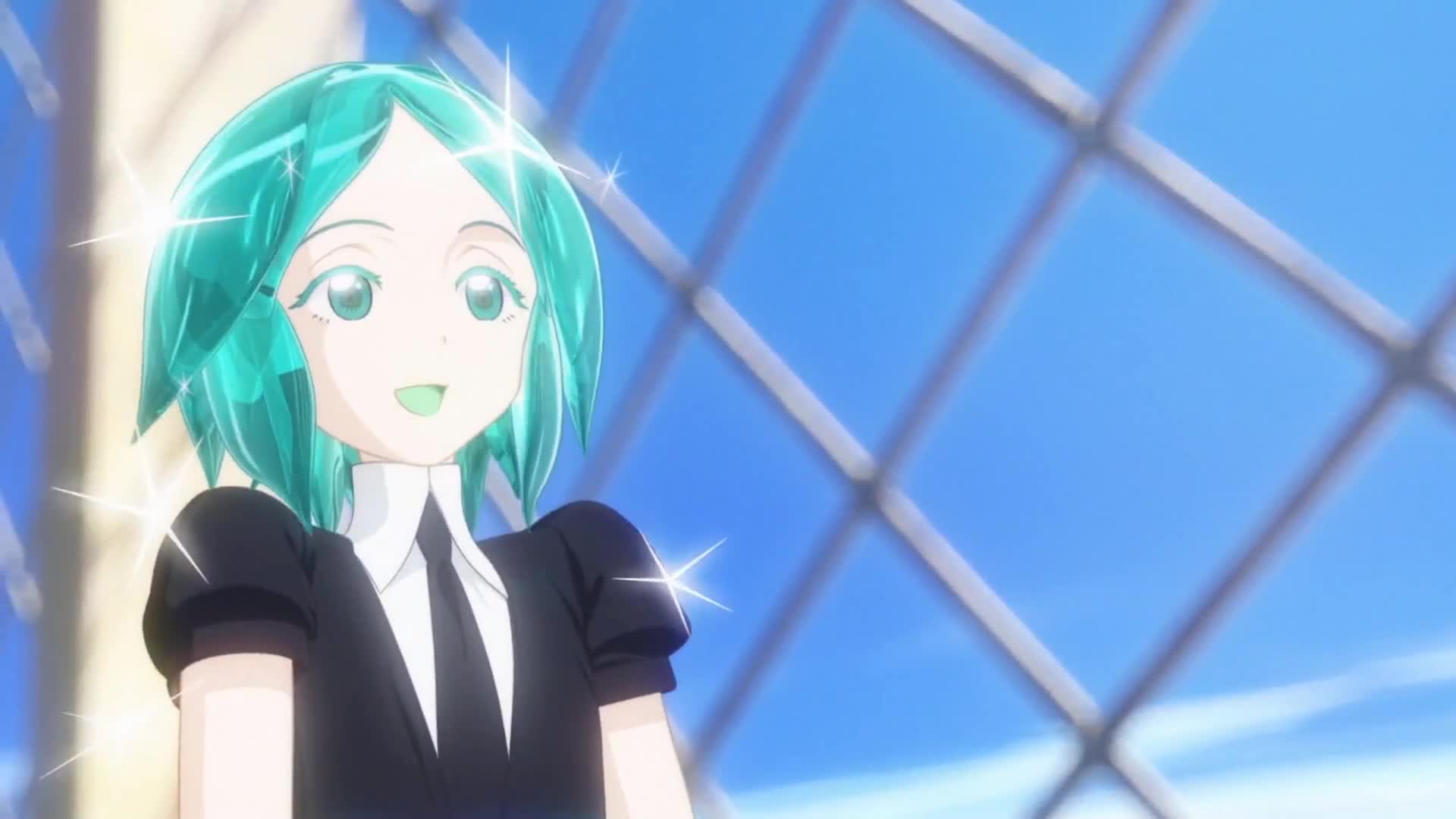 anime, Houseki no Kuni, Phos (Houseki no Kuni), cyan hair, tie, gold,  broken, gems | 4096x2867 Wallpaper - wallhaven.cc