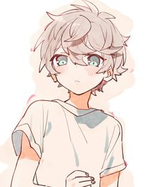 anime kid boy with white hair