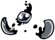 Otwarty Skrzydlaty Model po otrzymaniu uderzenia