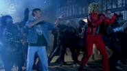 Ste joins the dance routine.