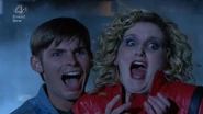 Ste and Cheryl witness the zombie uprising in Hollyoaks village.