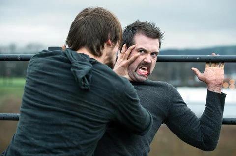 Brendan and Walker moments Before he kills him by kicking him in front of an oncoming Train putting an end to their explosive Rivalry.