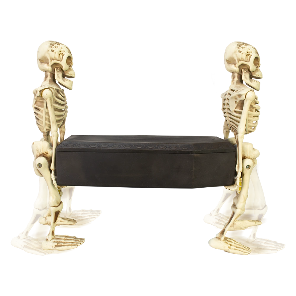 Bones Coffin Co. Movers (Skeletons Carrying Coffin) Home Depot