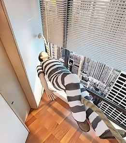 David in prison attire