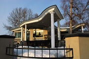 Contemporary Anchorage house on the bluff, their view includes Sleeping Lady and Mt. Denali (what Americans call Mt