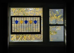 stained glass hanging in the window