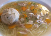 Chicken and matzo ball soup