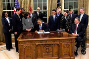 Signing an executive order on the Employment of Veterans in the Federal Government