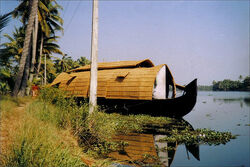 കെട്ടുവള്ളം..... A houseboat moored on the backwaters...