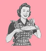 The apple pie homemaker with her frilly apron
