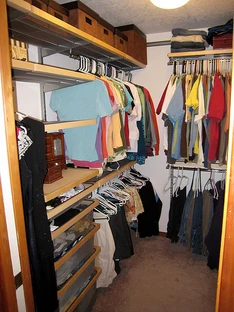 organized, walk-in closet