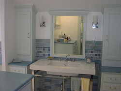 Bathroom sink and cabinets