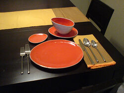 Dishes and new silverware