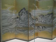 another oriental style screen with waves