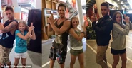 Alea with former Home and Away co-star Dan Ewing in 2011, 2014 and 2016