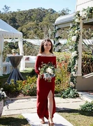 Evie as a bridesmaid at Zac and Leah's wedding