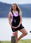 Olivia on set of Home and Away