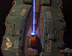 Battlecruiser fires its Heavy Ion Cannons
