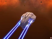 A Multi-Beam Frigate fires a full volley of its fearsome array of Ion Cannons.