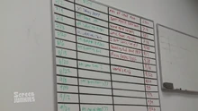The board showing the schedule of Honest Trailers for 2013. There are some gaps in the schedule, but other films are slotted in months in advance.