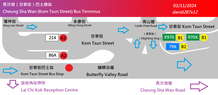 長沙灣（甘泉街）巴士總站平面圖20241102