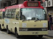 其中一輛停泊的元朗至大棠線小巴（2010年10月）