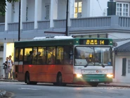Route 14 was entirely served by Dennis Dart single-decker buses the day after Tropical Cyclone Nida hit Hong Kong (August 2016)