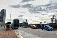 The green minibus stand and taxi stand is located on the opposite end of the terminus (May 2019)