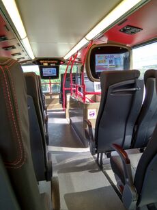 The  () is fitted with Lazzerini leather high-backed adjustable-angle aircraft-type , upper   screens and LED 