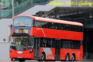 KMB's first production version of Wright Eclipse Gemini 3-bodied Volvo B8L makes its maiden trip on Route 69X (Shown in picture was V6B1/WA4799)