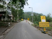 鹿頸路近南涌一段因山竹已塌陷