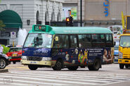 A minibus on Route 77M was turning from Salisbury Road into Kowloon Park Drive