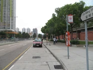 The franchised bus terminus is located next to the northbound road of On Ming Street (March 2020)