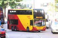A bus on Route A23 is departing Tsz Wan Shan (Central) Bus Terminus
