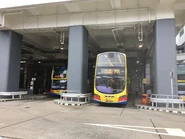 山竹襲港後田灣邨公共運輸交匯處的情況